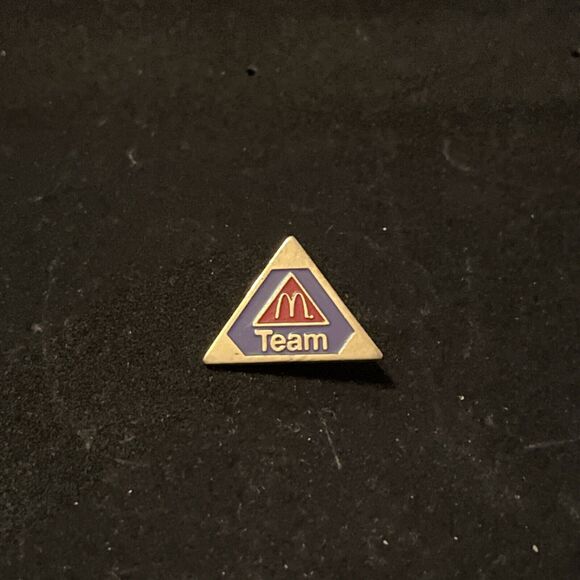 McDonald’s Team‎ Triangle Employee Lapel Hat Pin - Picture 1 of 3